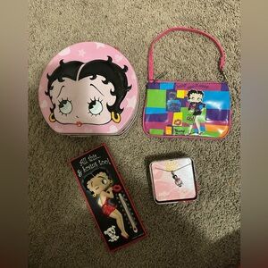 💖Betty Boop Pink and Multicolor Bag and Case Set💕